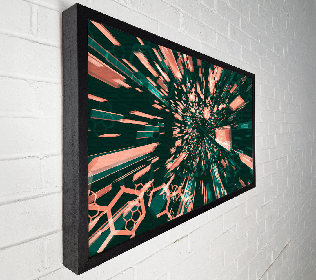  A Canvas Print of Coral Hexagon Tunnel Canvas Art