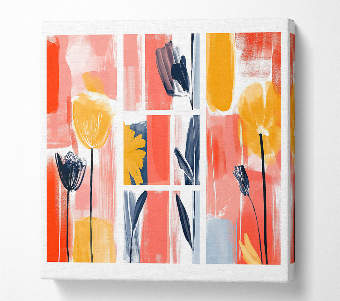 A Canvas Print of Coral Blooms Abstract Canvas Art