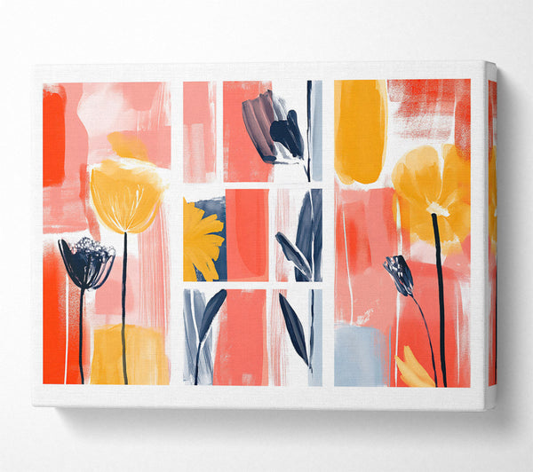  A Canvas Print of Coral Blooms Abstract Canvas Art