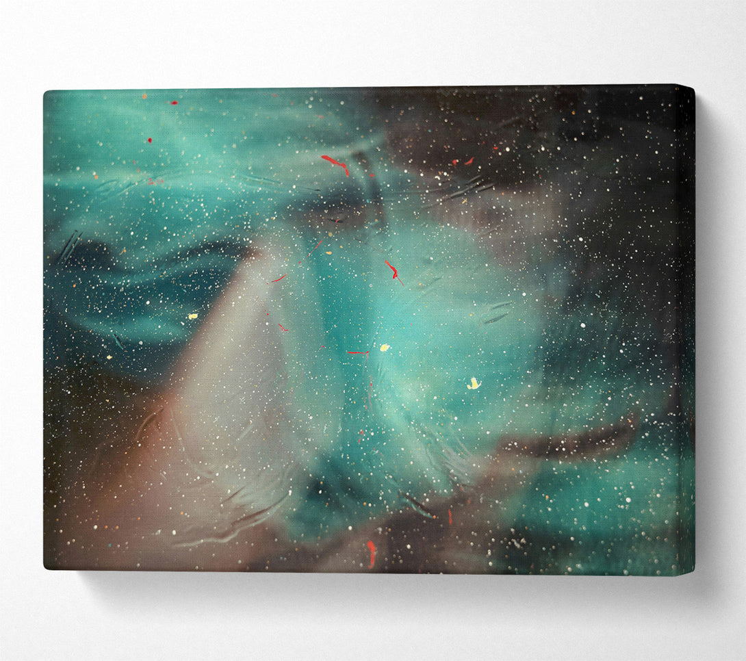  A Canvas Print of Teal Cosmic Dust Canvas Art