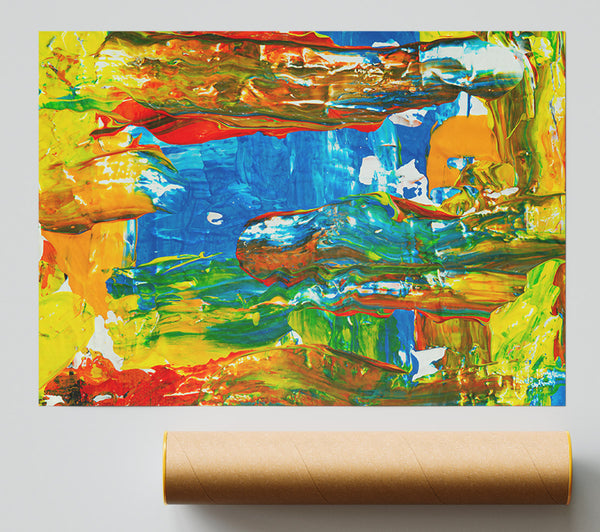 Yellow Abstract Landscape Poster