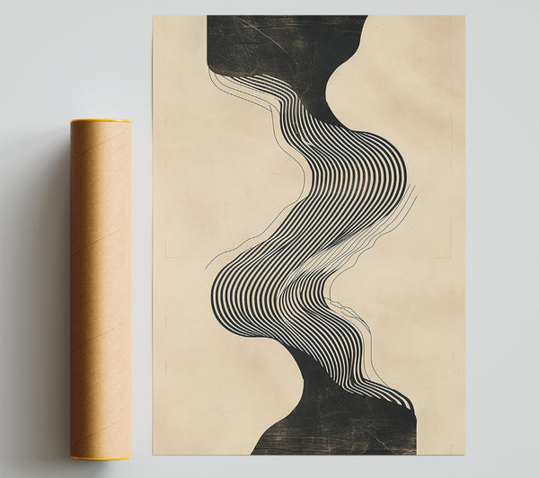 Black Striped Flow Print
