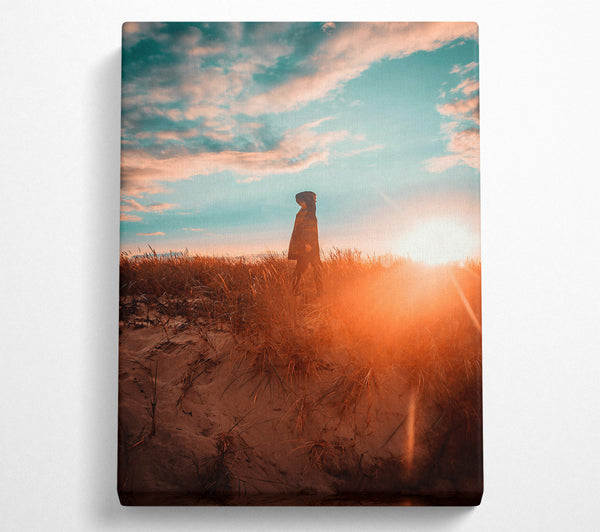  A Canvas Print of Golden Dune Walk Canvas Art