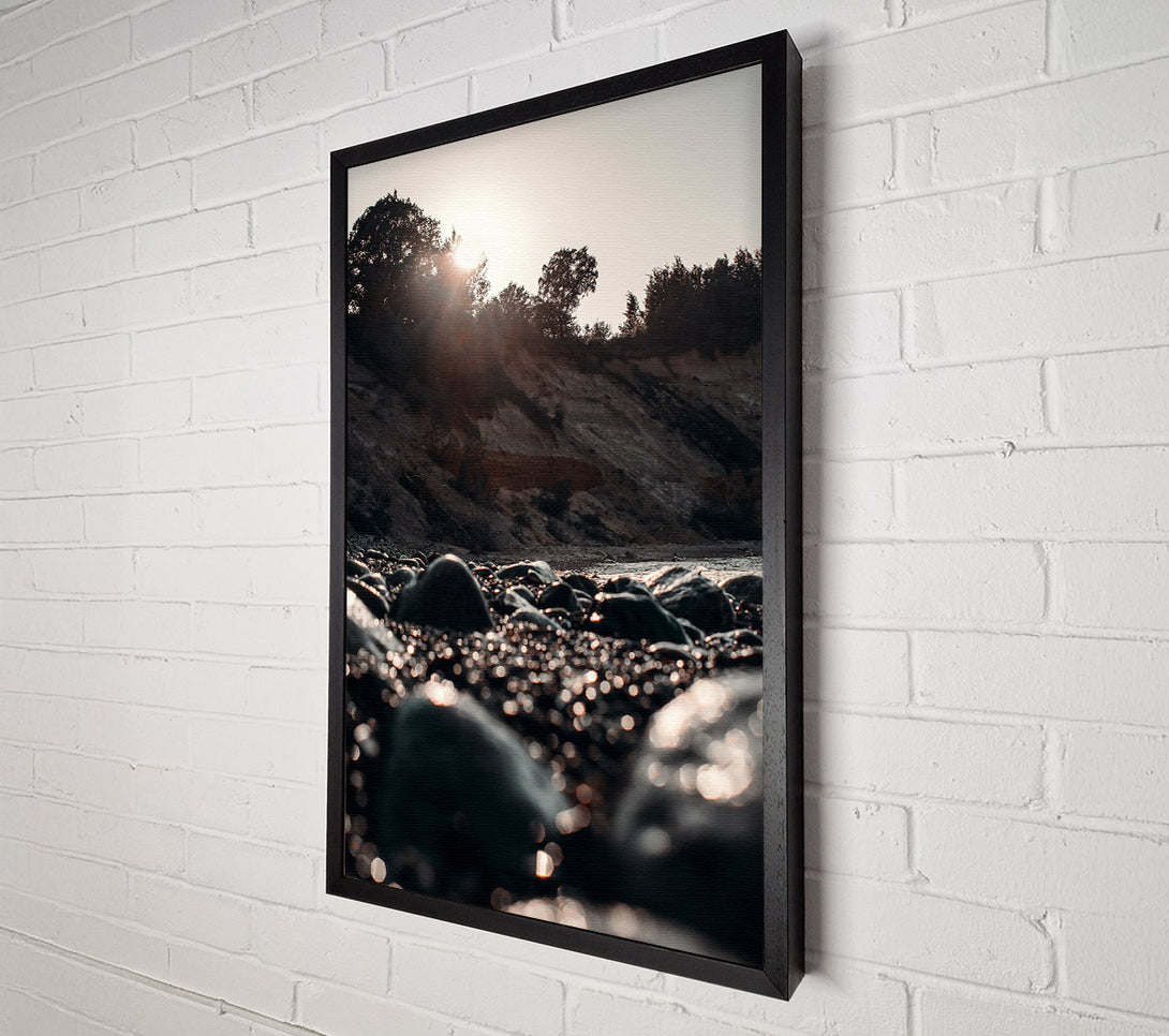  A Canvas Print of Golden Pebble Shore Canvas Wall Art