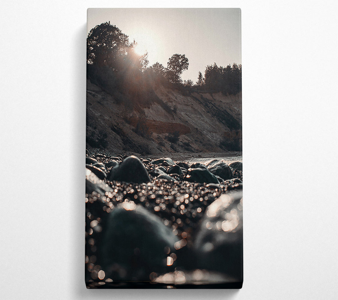  A Canvas Print of Golden Pebble Shore Canvas Wall Art