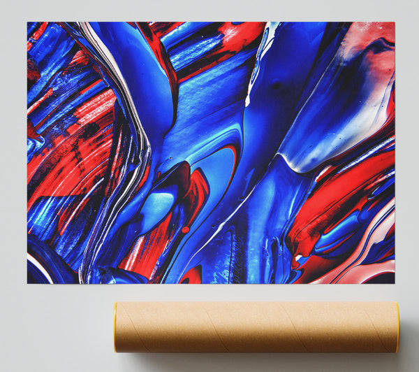 Blue Abstract Swirls Giclee Print