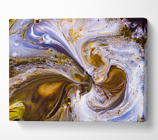  A Canvas Print of White Brown Swirl Canvas Art