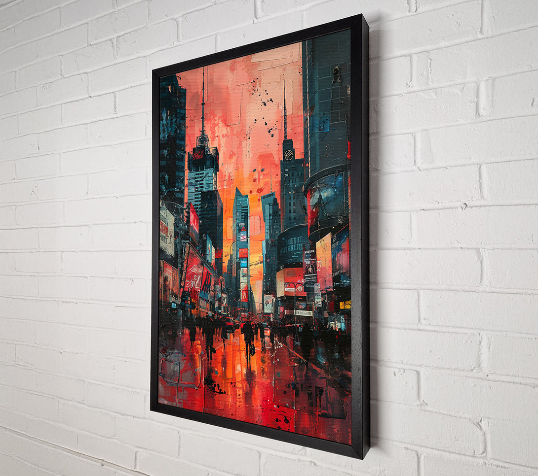  A Canvas Print of Crimson Cityscape Glow Canvas Print