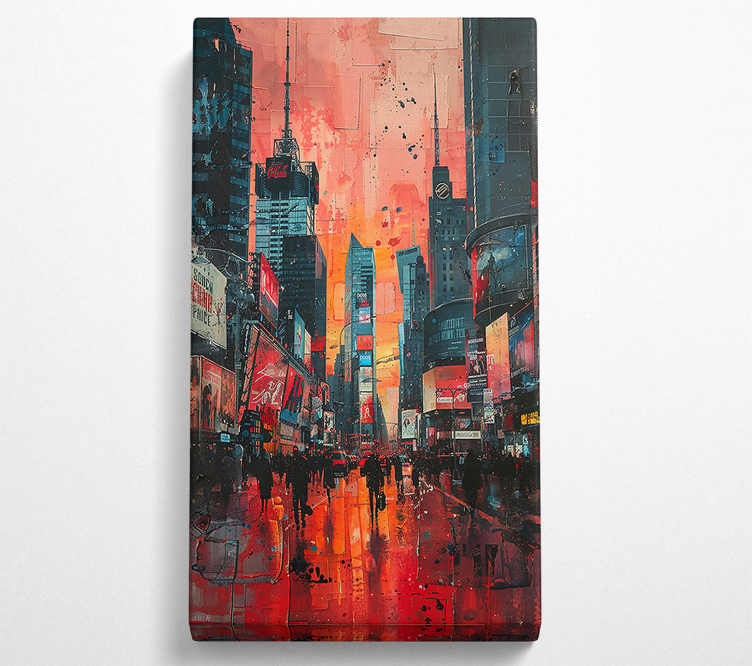  A Canvas Print of Crimson Cityscape Glow Canvas Print