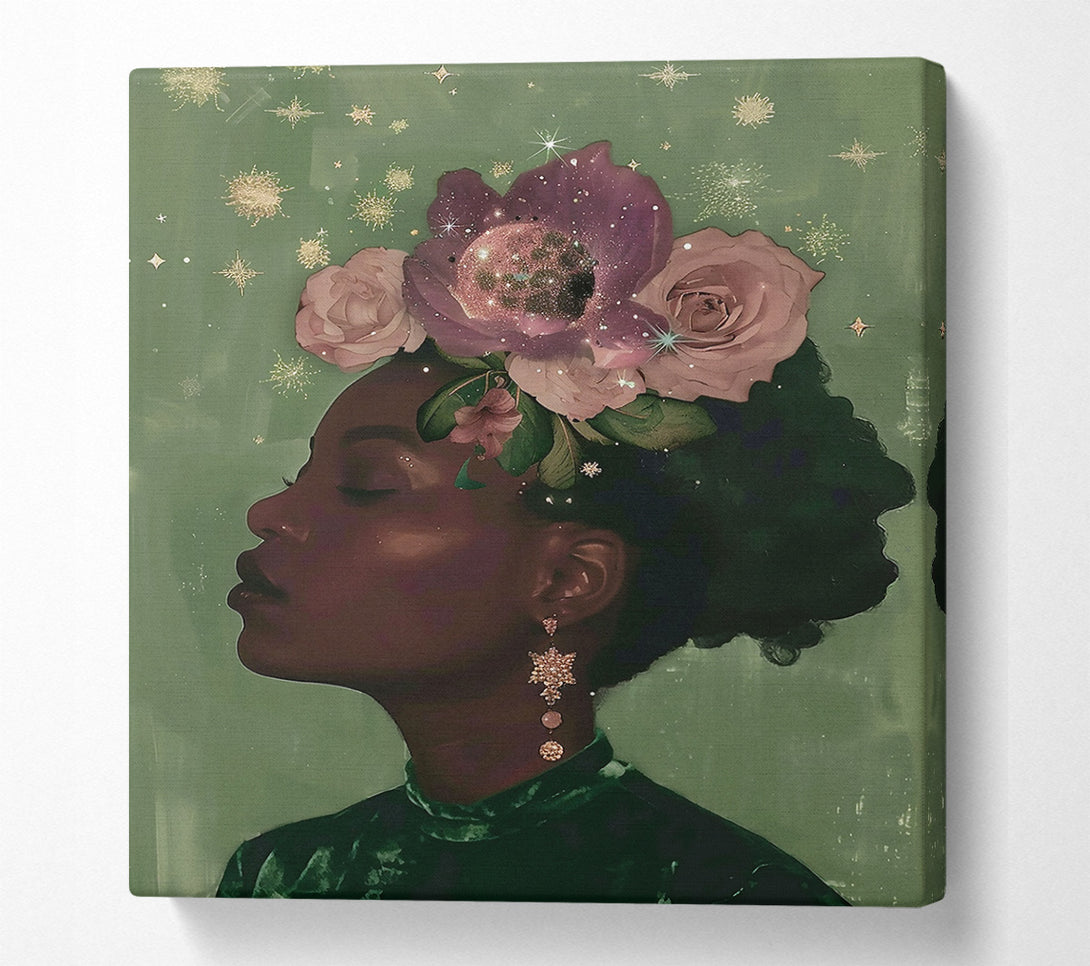  A Canvas Print of Emerald Dreamscape Galaxy Canvas Wall Art