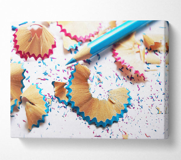  A Canvas Print of Blue Pencil Shavings Canvas Wall Art