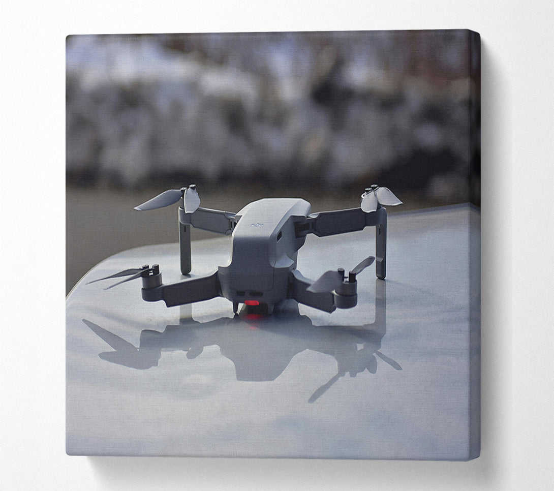  A Canvas Print of Grey Drone Reflection Canvas Print