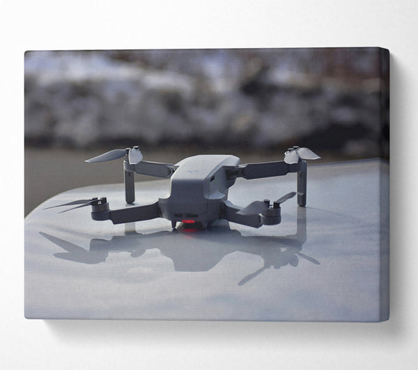  A Canvas Print of Grey Drone Reflection Canvas Print