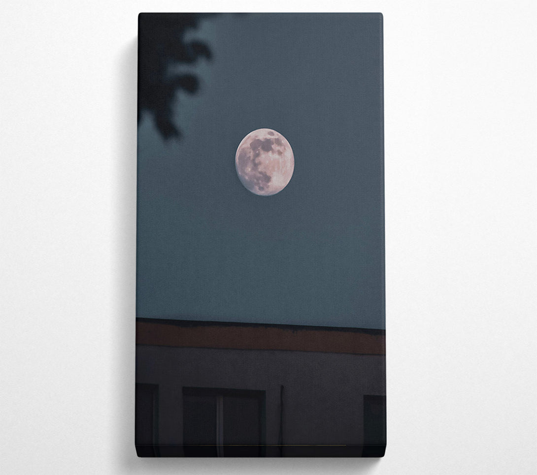  A Canvas Print of Pale Moon Over City Canvas Print
