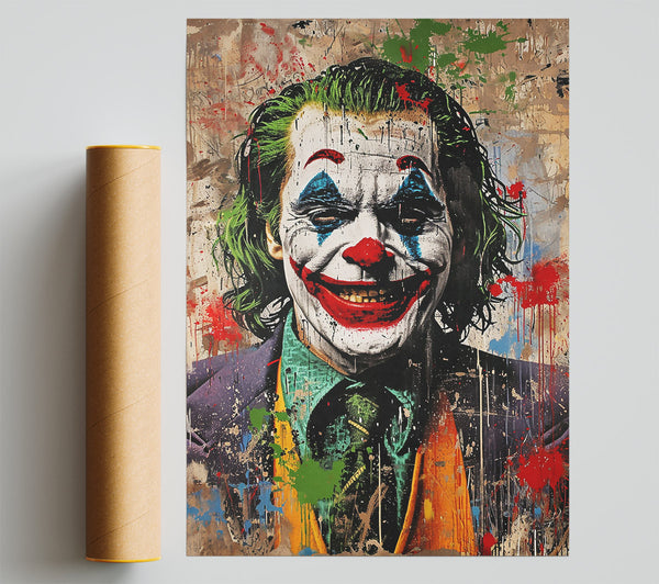 Green Joker Smile Poster