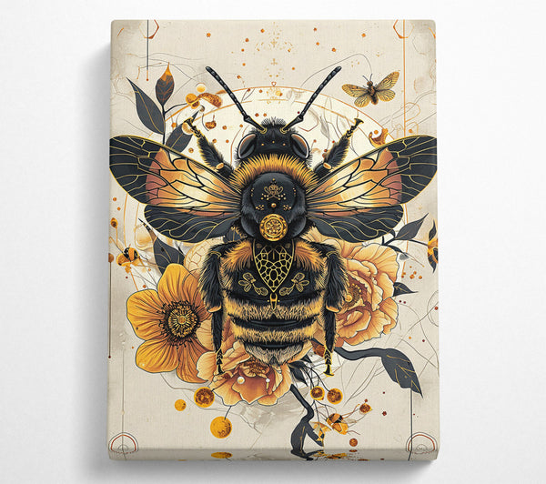  A Canvas Print of Golden Bumblebee Bloom Canvas Print