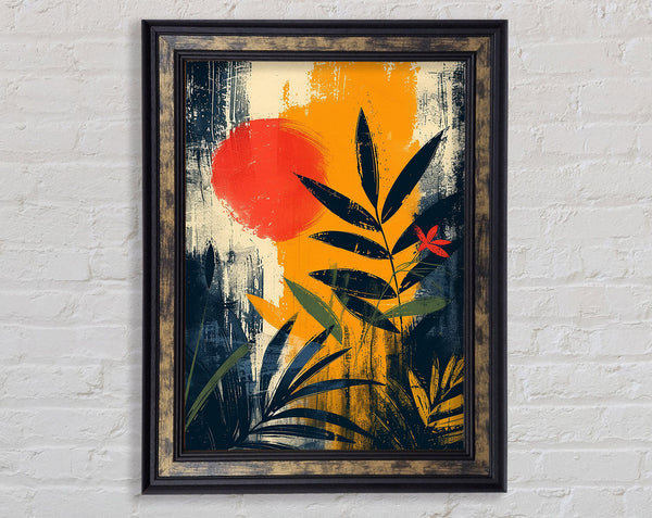 Boho Abstract Botanical Art Framed Print