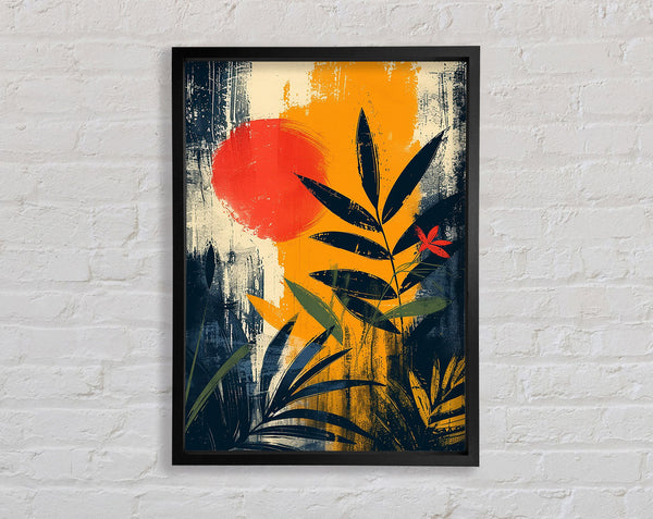 Boho Abstract Botanical Art Framed Print