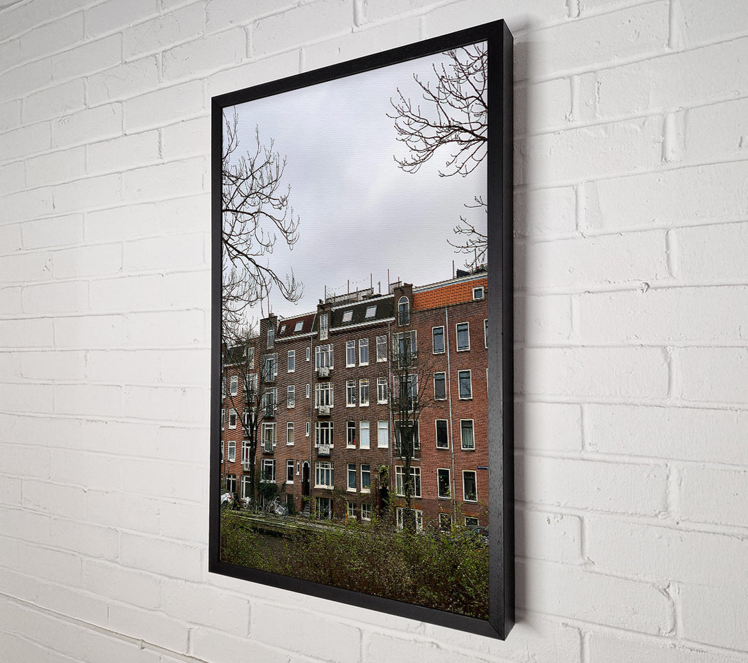  A Canvas Print of Brick Building In The Mist Canvas Art