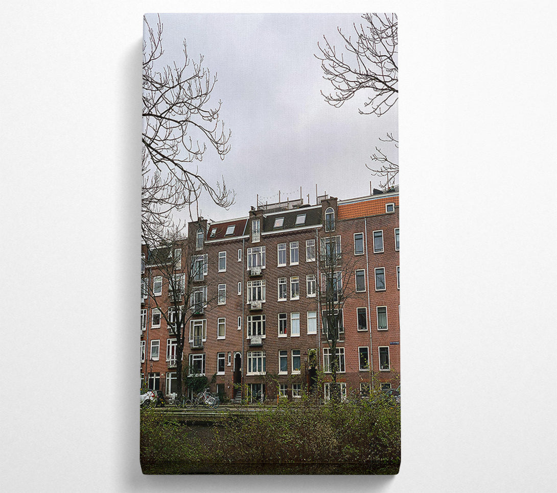  A Canvas Print of Brick Building In The Mist Canvas Art