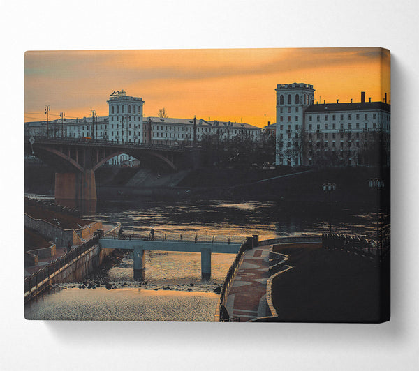  A Canvas Print of Golden River Bridge Canvas Print