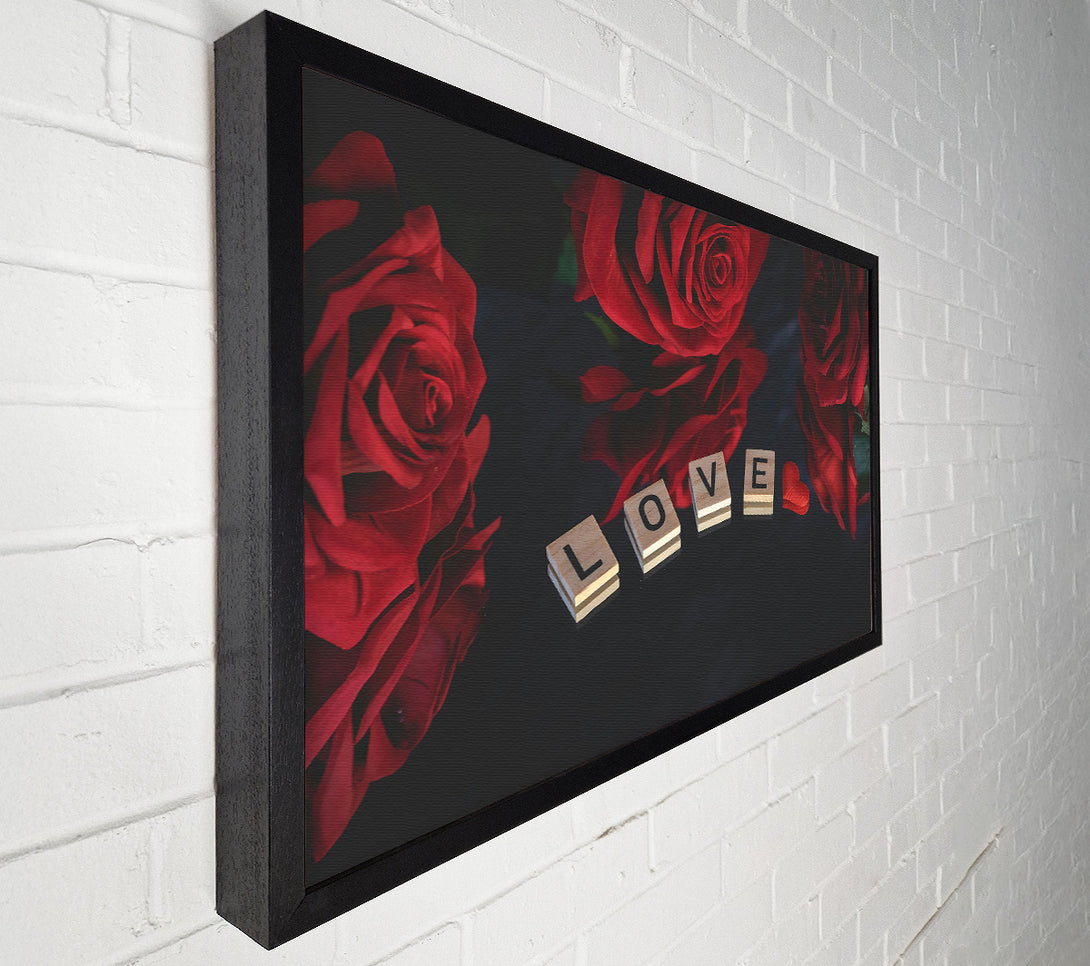  A Canvas Print of Crimson Love Spelled Out Canvas Print