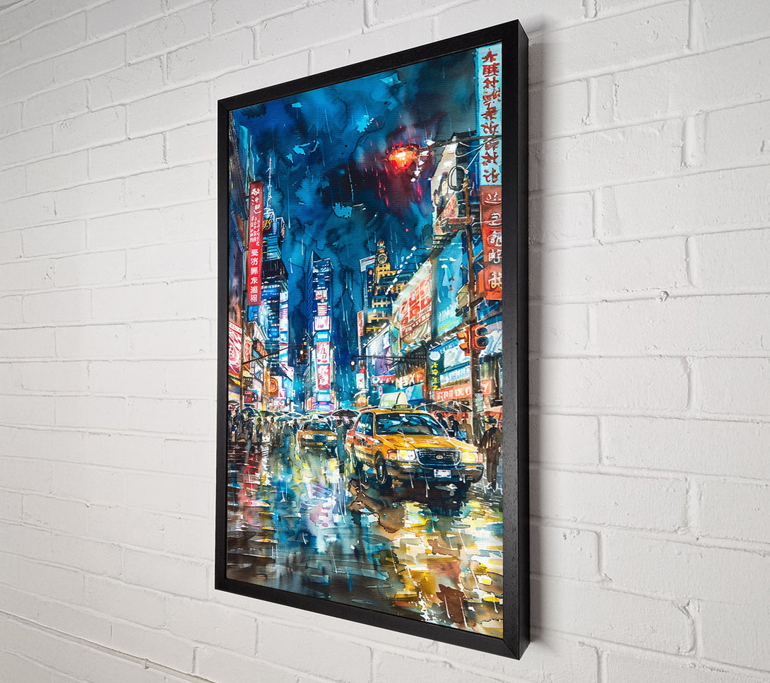  A Canvas Print of Blue City Rain Canvas Print