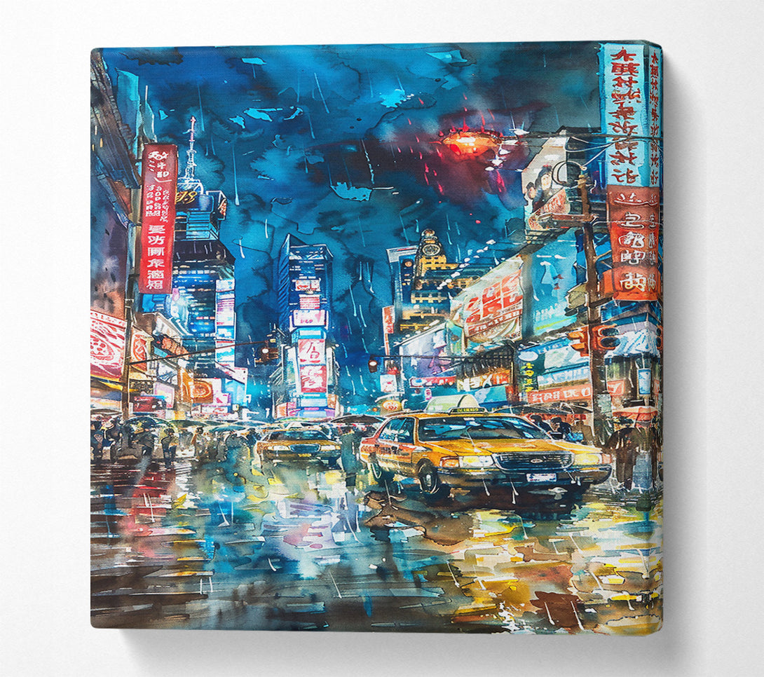  A Canvas Print of Blue City Rain Canvas Print