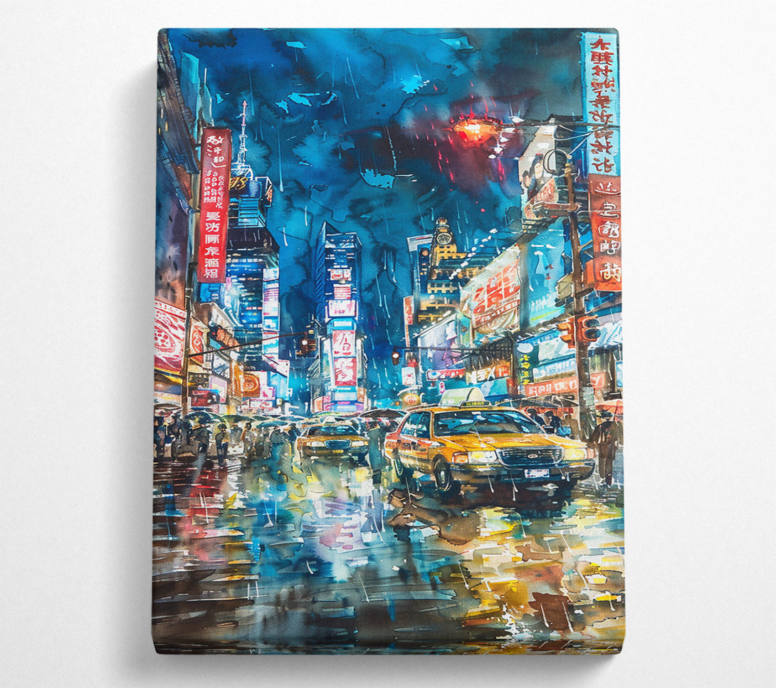  A Canvas Print of Blue City Rain Canvas Print