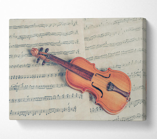  A Canvas Print of Golden Violin Notes Canvas Art