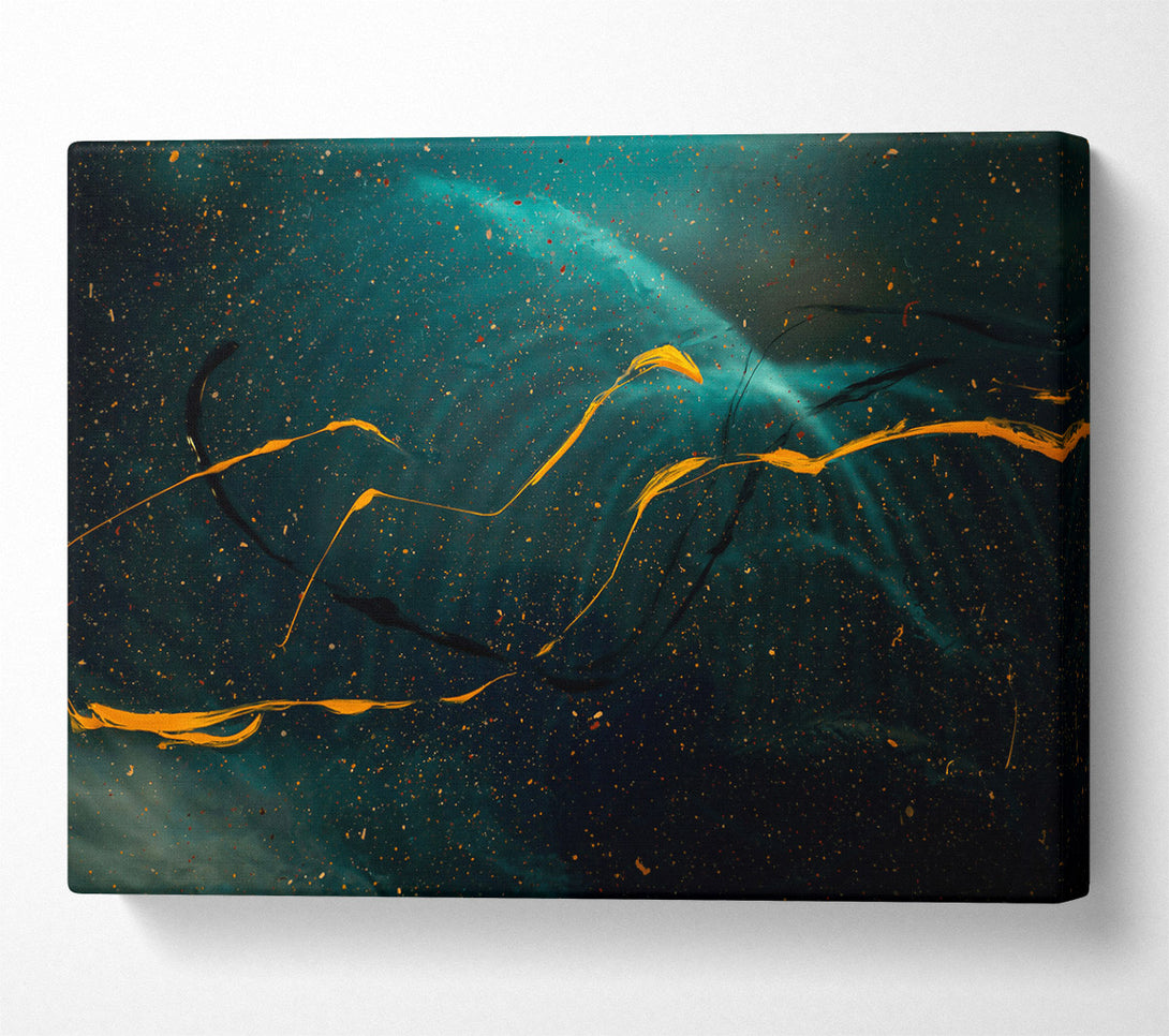  A Canvas Print of Teal Cosmic Dance Canvas Wall Art