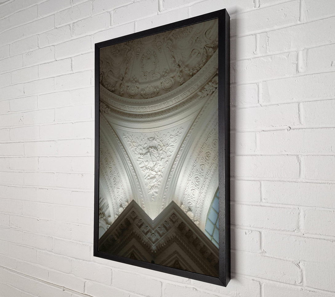  A Canvas Print of White Ornate Ceiling Detail Canvas Art
