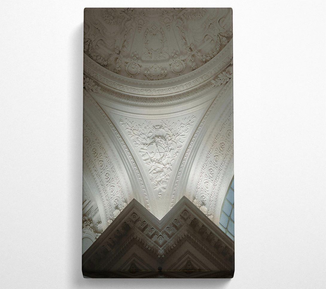  A Canvas Print of White Ornate Ceiling Detail Canvas Art