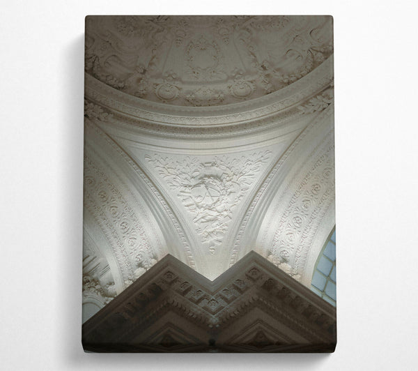  A Canvas Print of White Ornate Ceiling Detail Canvas Art
