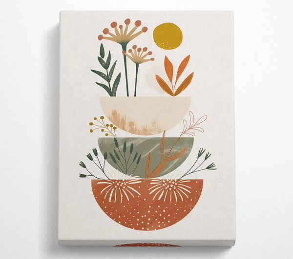  A Canvas Print of Terracotta Botanical Shapes Canvas Print