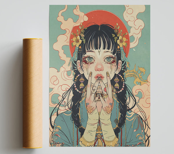 Teal Dreams Of Gold Print
