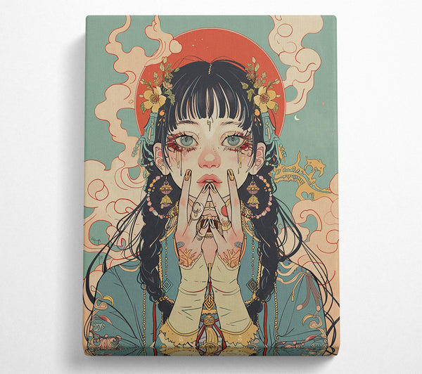  A Canvas Print of Teal Dreams Of Gold Canvas Wall Art
