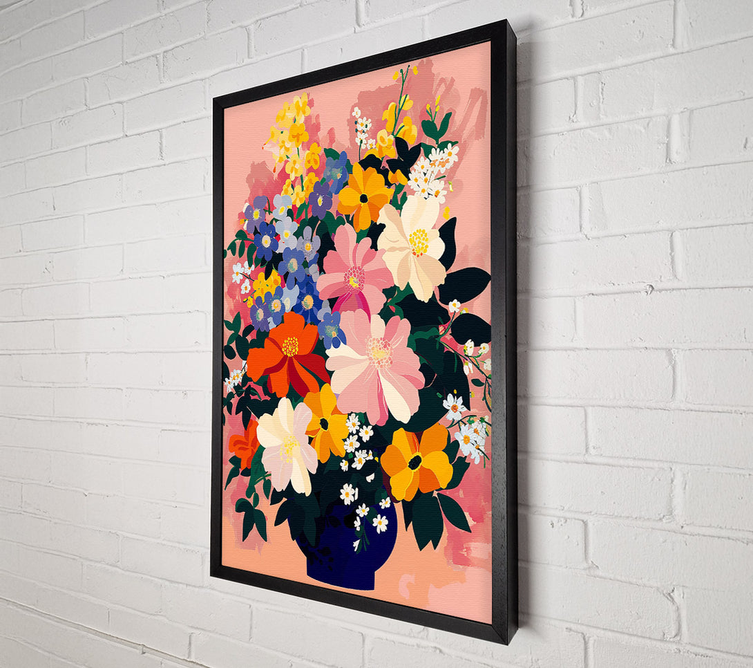 A Canvas Print of Bold Flowers In A Vase Canvas Print