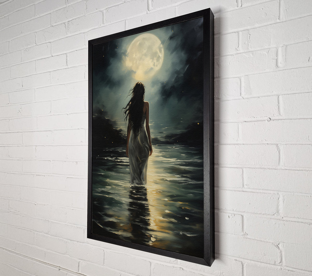  A Canvas Print of Golden Moonlight Walk Canvas Wall Art