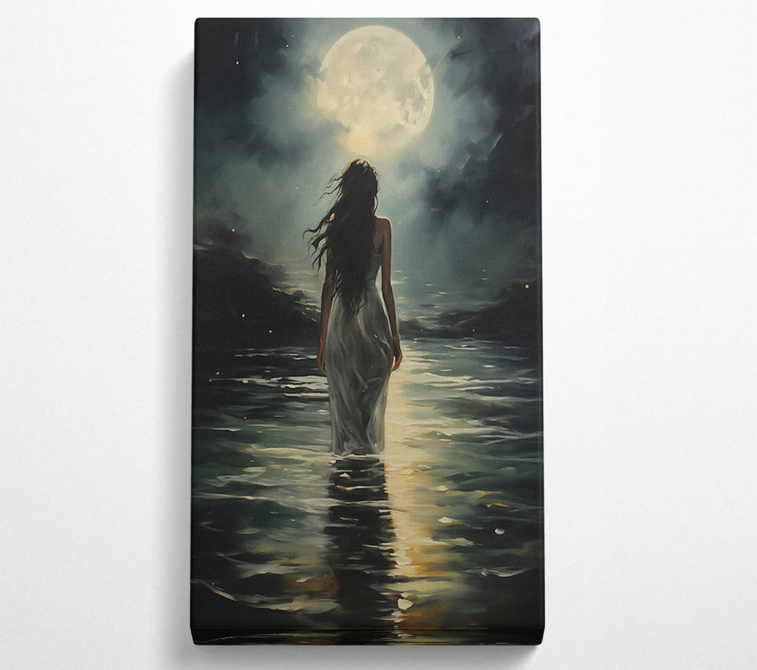  A Canvas Print of Golden Moonlight Walk Canvas Wall Art