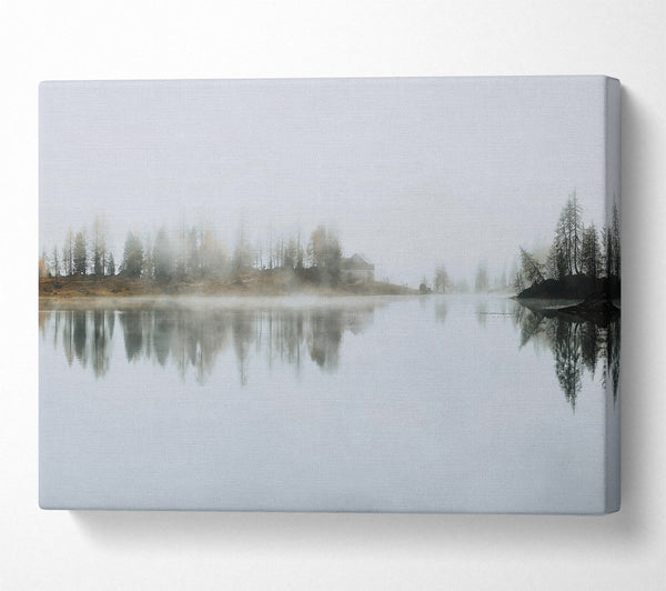  A Canvas Print of Pale Mist Reflections. Canvas Wall Art