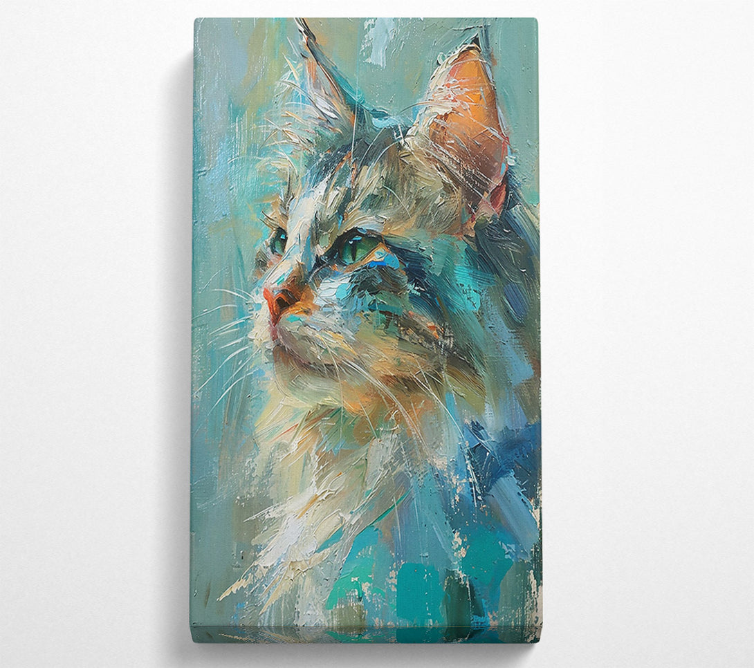  A Canvas Print of Turquoise Feline Gaze Canvas Art