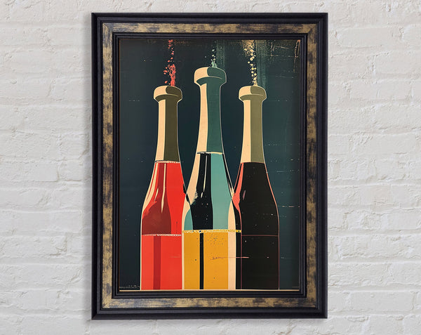 Bold Wine Bottles Framed Print