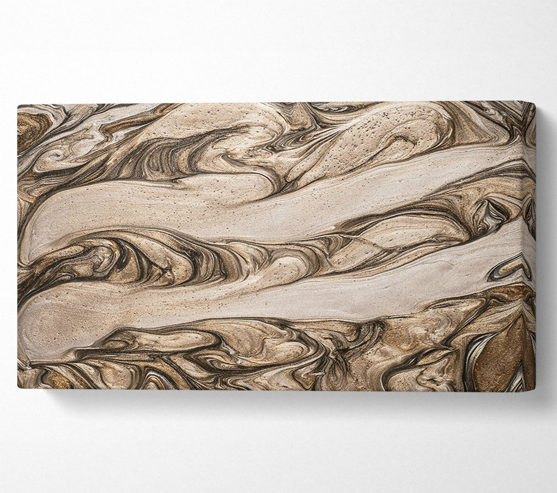  A Canvas Print of Gold Swirling Abstract Canvas Print
