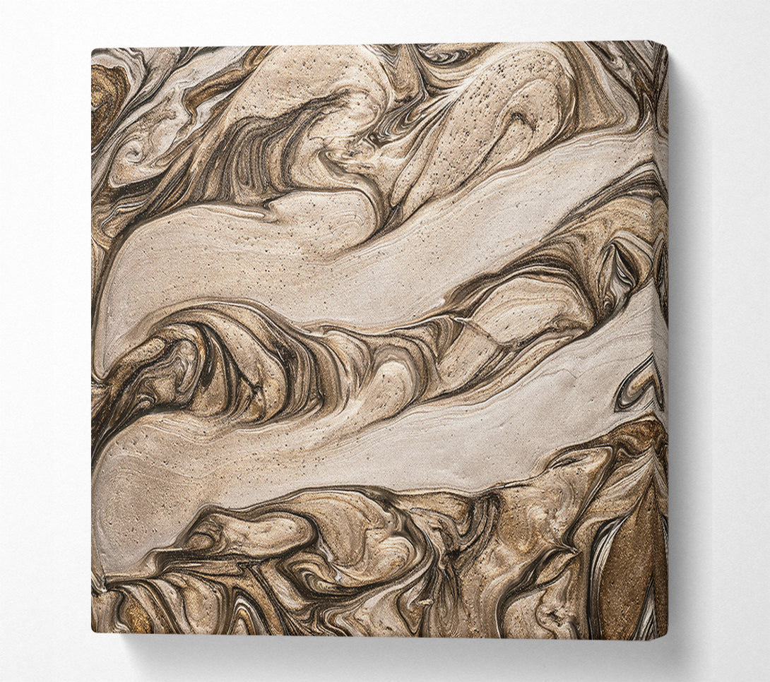  A Canvas Print of Gold Swirling Abstract Canvas Print