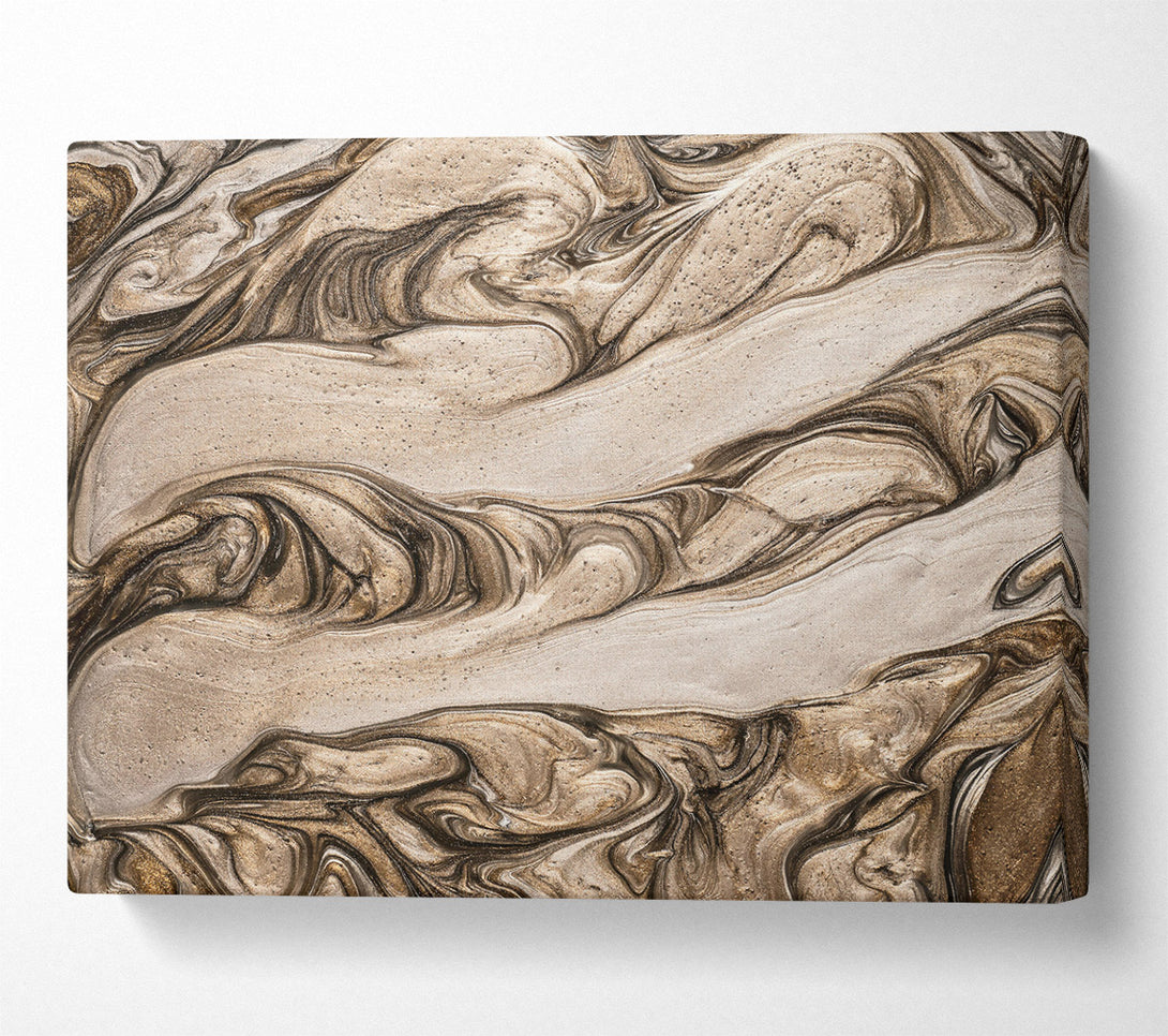  A Canvas Print of Gold Swirling Abstract Canvas Print