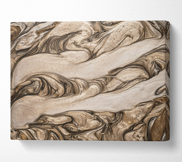  A Canvas Print of Gold Swirling Abstract Canvas Print