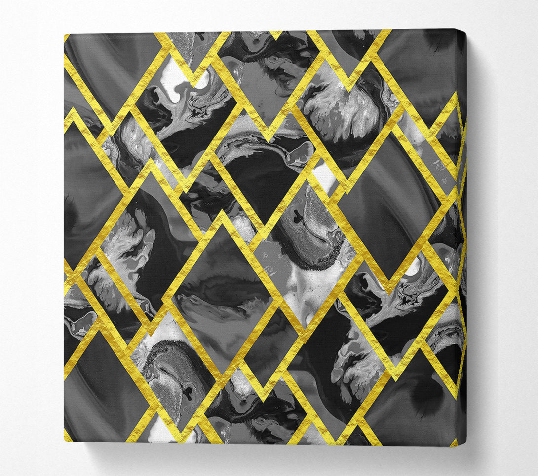  A Canvas Print of Black And Gold Diamonds Canvas Art