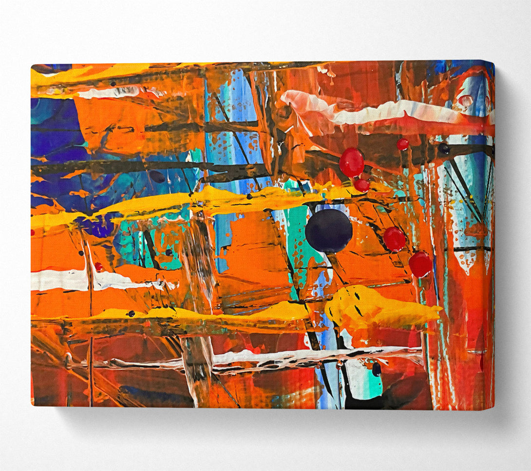  A Canvas Print of Orange Abstract Lines Canvas Print