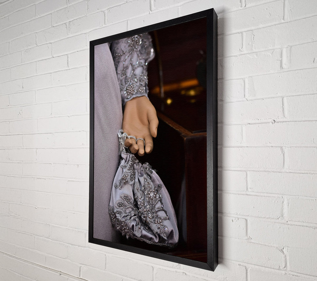  A Canvas Print of Silver Embroidered Clutch Canvas Art
